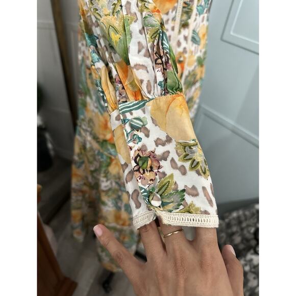 Bergdorf Goodman Aqua Blu Australia Dahlia Helena Button-Front Maxi Dress Small - Picture 7 of 11